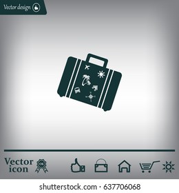 Bag tourist web icon. vector design