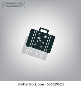 Bag tourist web icon. vector design
