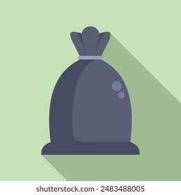 Bag for trash object icon flat vector. Ecological sack. Cleaning product