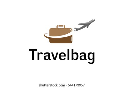 Bag travel Airplane Creative Air Design. Logo Illustration