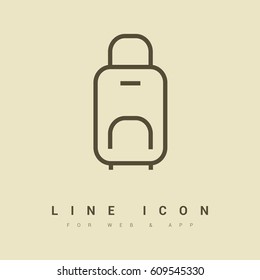 bag travel baggage line vector icon