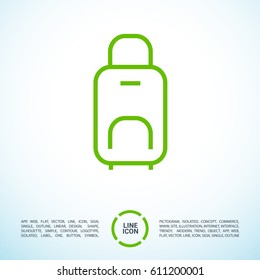 bag travel baggage line vector icon