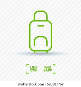 bag travel baggage line vector icon