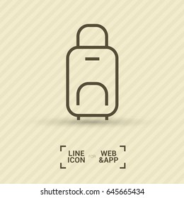 bag travel baggage line vector icon
