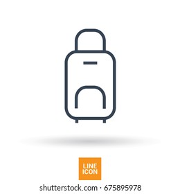 bag travel baggage line vector icon