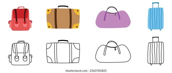 bag travel bag brief case icon doodle