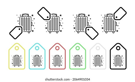 Bag travel luggage vector icon in tag set illustration for ui and ux, website or mobile application