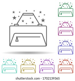 Bag travel multi color icon. Simple thin line, outline vector of bags icons for ui and ux, website or mobile application