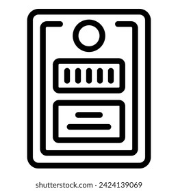 Bag travel paper tag icon outline vector. Suitcase name. Plane vacation