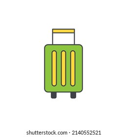 Bag, travel suitcase icon in color icon, isolated on white background 