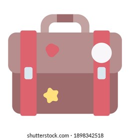 bag for travel in summer using soft color and flat style
