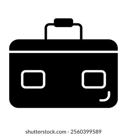 Bag for travel trip Travel luggage or user interface icon symbol pictogram vector