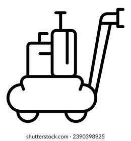 Bag trolly icon outline vector. Hotel suitcase. Hotel cart