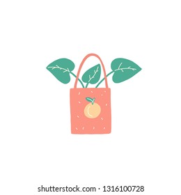 bag with tropical flower illustration