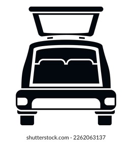 Bag trunk icon simple vector. Baggage door. Round food