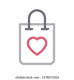 bag vector color line icon 