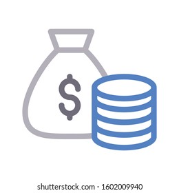 bag vector color line icon 