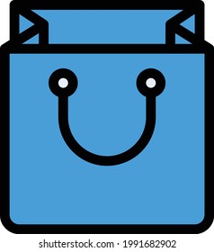 icono de línea de color del vector de bolsa