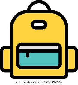 bag vector colour line icon