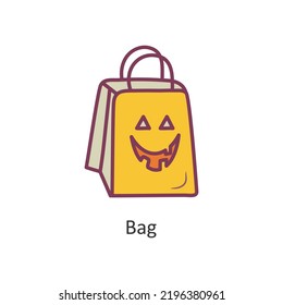 Bag vector filled outline Icon Design illustration. Halloween Symbol on White background EPS 10 File