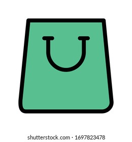 bag vector  flat color icon 