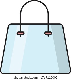 bag vector flat color icon 