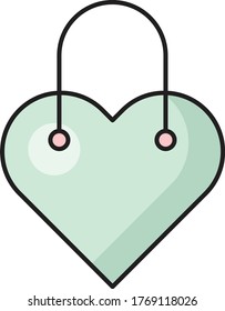 bag vector flat color icon 