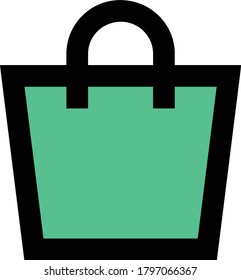icono de color plano del vector de bolsa 