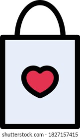 bag vector flat color icon 