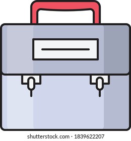bag vector flat color icon 