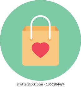 bag vector flat colour icon