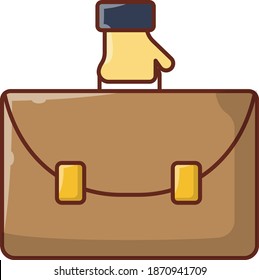 bag vector flat colour icon
