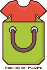 bag vector flat colour icon