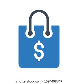 bag vector glyph color icon 