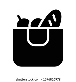 bag vector glyph flat icon 