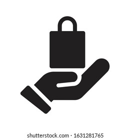 bag vector glyph flat icon 