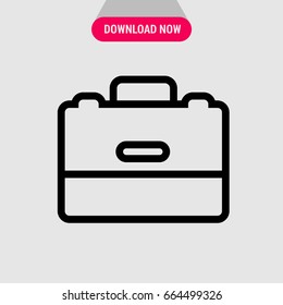Bag vector icon, Case for document with back corner symbol. Simple, modern flat vector illustration for mobile app, website or desktop app   