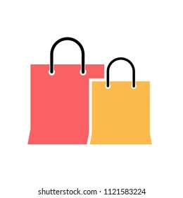 Bag vector icon, flat shopping symbol. Simple, flat design for web or mobile app