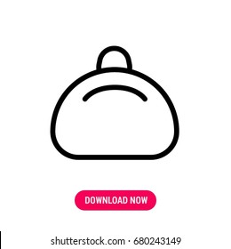 Bag vector icon, The outlined symbol handbag with handle. Simple, modern flat vector illustration for mobile app, website or desktop app 