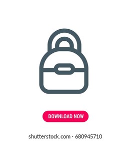 Bag vector icon, The outlined symbol of handbag, Simple, modern flat vector illustration for mobile app, website or desktop app   