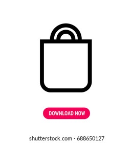 Bag vector icon, The outlined symbol of handbag with handles. Simple, modern flat vector illustration for mobile app, website or desktop app  