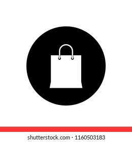 Bag vector icon, purse symbol. Simple, flat design for web or mobile app