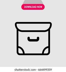 Bag vector icon, Square case with round lines on the tips symbol. Simple, modern flat vector illustration for mobile app, website or desktop app   