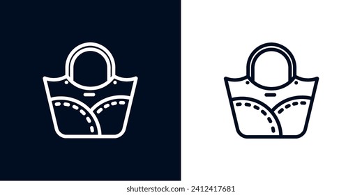 Bolsa: Icono vectorial, pegatina, para diseño gráfico, redes sociales y aplicaciones móviles. Formato editable
