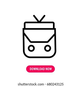 Bag vector icon, The symbol of backpack with buttons. Simple, modern flat vector illustration for mobile app, website or desktop app  