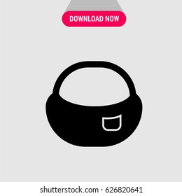 Bag Vector Icon, The symbol of bag with handle.  Simple, modern flat vector illustration for mobile app, website or desktop app  