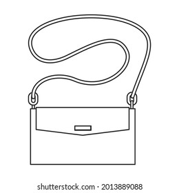 Bag vector icon.Outline vector icon isolated on white background bag.