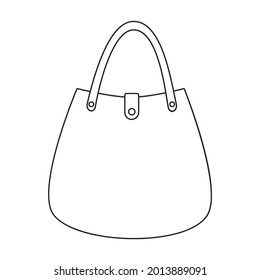 Icono de vector de bolsa.Icono de vector de contorno aislado en bolsa de fondo blanca.