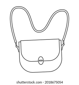 Bag vector icon.Outline vector icon isolated on white background bag.