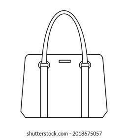 Icono de vector de bolsa.Icono de vector de contorno aislado en bolsa de fondo blanca.